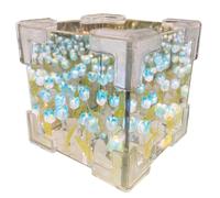 Mirror Lamp 1 Set Mignon Cube Shape Night Light 4x4in Lamp DIY 2 in 1 Infinite Romantic Decorative Flower Night Light for Home Bedroom Gift for Girls, Blue Lamp Mirror