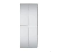 MIRROR - Meuble de chambre - Armoire avec 4 portes-miroirs en mélaminé blanc. L-H-P : 74-191-34 cm.