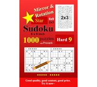 Mirror & Rotation Star Sudoku Hard9 1000 Puzzle: 6x9inch,9x9,2x3