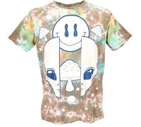Mirror T-shirt pour homme Motif Bouddha | 100 % coton, coupe régulière, sérigraphie faite à la main, idéal pour le yoga, les fêtes de techno, le surf.