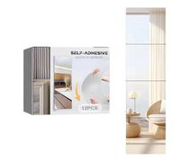 Mirror Tiles For Wall | 12 Pieces Adhesive Acrylic Square Panels 10x10cm | 10x10cm Gym Mirror for Bathroom Wall Garage Home Closet Decor