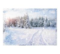 MIRRORANG 1,5x1m Forêt enneigée Toile de Fond Hiver Paysage Flocon de Neige des Arbres La Photographie Contexte pour Noël Vacance Nouvel an Fête Affiche Photo Studio Accessoires, Vinyle
