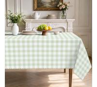 MIRRORANG 140x180cm Nappes rustiques à Carreaux Verts et Blancs Buffalo | Décoration de table de style campagnard pour cuisine, restaurant et fêtes en extérieur Fournitures imperméables