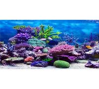 MIRRORANG 180x46cm Vinyle Durable thème sous-Marin Aquarium Fond coloré Corail Poisson Tropical Monde sous-Marin Fish Tank Affiche Toile de Fond