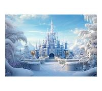 MIRRORANG 2,2x1,5m Hiver glace monde toile de fond blanc château jardin glace sculpture luxe palais photographie fond fête d'anniversaire bébé douche photomaton accessoires décoration de noël bannière