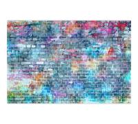 MIRRORANG 2,5x1,8m Coloré Graffiti Brique Mur Toile de Fond Rock Punk Hip hop Musique 80s 90s Photographie Fond Mariage fête d'anniversaire décor