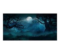 MIRRORANG 76x30cm Fond d'aquarium Noir et Effrayant, Branches effrayantes, Arbres, Pleine Lune, forêt, Vinyle Durable, Fond d'aquarium
