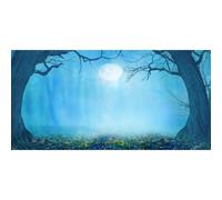 MIRRORANG 76x46cm Fond d'aquarium Bleu Effrayant, Arbres, Pleine Lune, Halloween, Fond en Vinyle Durable pour Aquariums de 20 gallons