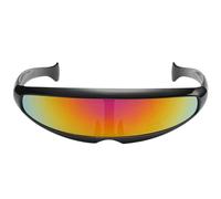 Mirrored Sunglasses - Futuristic Narrow Cyclops Sunglasses | Mirrored Sunglassess For Men, Futuristic Wrap Visor Sun Glasses With Color Mirroreds Lens, Robot Space Costume Color Mirroreds Lens