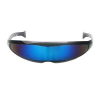 Mirrored Sunglasses - Futuristic Narrow Cyclops Sunglasses | Mirrored Sunglassess For Men, Futuristic Wrap Visor Sun Glasses With Color Mirroreds Lens, Robot Space Costume Color Mirroreds Lens