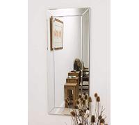 MirrorOutlet DC011(1) Grand Miroir Mural vénitien Moderne Argenté 117 x 46 cm