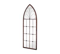 MirrorOutlet Grand Miroir de Jardin Rustique en métal en Forme d'arc Bronze 120 x 40 cm