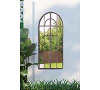MirrorOutlet Grande fenêtre de Jardin Rustique en métal avec Ouverture de Miroir 100 x 50 cm