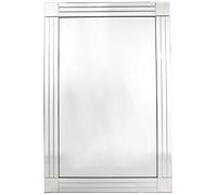 MirrorOutlet Miroir vénitien moderne à trois bords, argenté, 120 x 80 cm, YC020