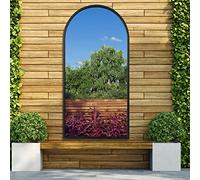 MirrorOutlet The Arcus - Miroir Mural de Jardin Moderne en Forme d'arc avec Cadre Noir 140 x 70 cm