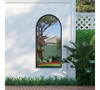 MirrorOutlet The Arcus - Miroir Mural Moderne en Forme d'arc avec Cadre en métal Noir 120 x 60 cm Noir Cadre de 2 cm de Large et 3 cm de Profondeur