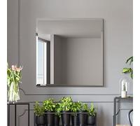 MirrorOutlet The Moderni Grand Miroir Mural carré avec Bords biseautés Argenté 80 x 80 cm