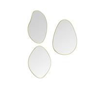Mirrors and More Lot de 3 miroirs muraux avec cadre en métal doré