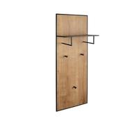 Mirrors and More Porte-manteau mural avec étagère aspect bois et métal noir, hauteur 122 cm