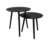 Mirrors & More Vilma 82360102 Lot de 2 Tables d'appoint en MDF Noir