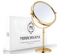 Mirrorvana Grand Miroir de Maquillage grossissant 10x sur Pied pour Chambre et Salle de Bain Miroir Rond Classique Double Face 10x/1x 38 cm x 20 cm (Or)