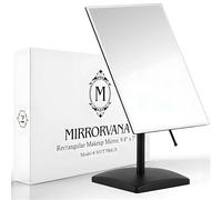 Mirrorvana Grand Miroir sur Pied pour Salle de Bain, Coiffeuse, Bureau et Table de Maquillage - Miroir Visage sans Cadre pour Maquillage et Rasage - 25 x 18 cm (Noir)