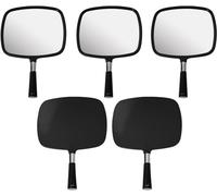 Mirrorvana Lot de 5 Grands miroirs à Main Confortables pour Coiffeur, barbier et Salon de beauté, Miroir portatif rectangulaire, 33 cm x 23 cm (Noir)