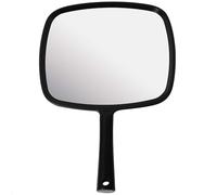 Mirrorvana Miroir à Main avec poignée Ergonomique, Miroir de Poche pour Maquillage, Coiffure à Domicile, Usage Dentaire et barbier, 20,3 cm x 28 cm (Noir)