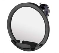 Mirrorvana Miroir de Douche Anti buée avec Support Rasoir et Ventouse puissante, Miroir incassable pour Rasage sans buée dans la Salle de Bain, 20 cm (Noir)