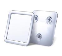 Mirrorvana Miroir de Douche Anti buée avec Ventouse, Miroir Mural incassable pour Salle de Bain et Rasage, 13,5 cm x 13,5 cm (Chrome)