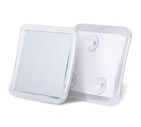 Mirrorvana Miroir de Douche Anti buée avec Ventouse, Miroir Mural incassable pour Salle de Bain et Rasage, 13,5 cm x 13,5 cm (Transparent)