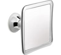 Miroir de Douche Anti Buée, Miroir Rasage avec Ventouse, Petit Miroir Incassable pour Salle de Bain sans Adhesif, Rotation à 360°, 16cm x 16cm (Chrome)