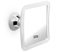 Mirrorvana Miroir de Maquillage grossissant 10x avec Ventouse, Miroir de Coiffeuse carré Portable pour Bureau, Salle de Bain et Voyage, 16 cm x 16 cm