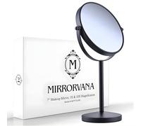 Mirrorvana Miroir de Maquillage grossissant 10x sur Pied pour Chambre et Salle de Bain Double Face 10x/1x 35 cm x 18 cm (Noir)