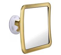 Mirrorvana Miroir de Rasage Anti buée avec Ventouse puissante et Rotation à 360°, Miroir de Douche incassable pour Hommes et Femmes, 16 cm x 16 cm (doré)