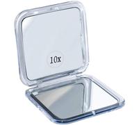 MIRRORVANA Miroir grossissant 10x pour Sac à Main, Petit Miroir Pliable de Poche idéal pour Voyage et Maquillage (argenté)