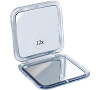 Mirrorvana Miroir grossissant 12x pour Sac à Main, Petit Miroir Pliable de Poche idéal pour Voyage et Maquillage (argenté)