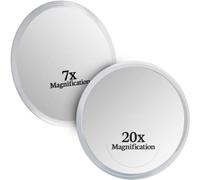 Mirrorvana Miroir grossissant 20x et 7X avec Ventouse pour Salle de Bain, Petit Miroir Rond grossissant Double Face idéal pour Maquillage précis, Rasage et Soin du Visage (15 cm)