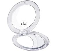 Mirrorvana Petit Miroir de Poche pour Femme, grossissant 12x de Sac à Main, Rond Pliable pour Voyage (8,4 cm)