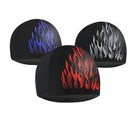 Mirrwin Bonnet de Bain Etanche Unisexe Bonnet de Piscine Antidérapant 3 Pièces Polyester Souple Bonnet de Natation Utilisé pour Protéger Les Oreilles Et La Tête Lors de La Baignade (Bleu, Rouge, Gris)