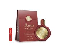 Mirsaal Love Letter Eau de parfum 100 ml, parfum arabe unisexe de longue durée, avec atomiseur rechargeable 5 ml, parfum doux avec notes de cerise, rose et vanille (Mirsaal Love Letter)