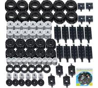 Mirthben 80 pièces Techniques - Kit Complet | Comprend roues, pneus, jantes, essieux. Compatible avec toutes les marques. Idéal pour vos projets