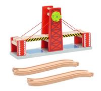Mirthben Pont de Chemin de Fer en Bois, Accessoire de Circuit Compatible avec Les principales Marques de Rails, Jeu de Train pour Enfants dès 3 Ans
