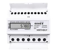 MIRTHBUY Compteur de courant numérique avec écran LCD, 3 phases 4 fils, compteur d'électricité pour rail DIN pour bâtiment, systèmes de gestion de l'énergie industriel 5-100 A