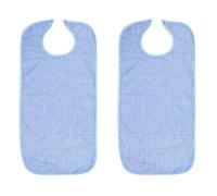 MIRTUX Lot de 2 bavoirs adultes. Imperméable, lavable et réutilisable. Qualité supérieure, très résistante et dotée d'une fermeture à clip à 3 positions. Dimensions : 45 x 90 cm.