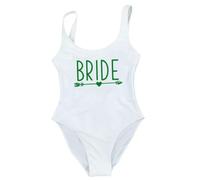 MIRVOUE S-3XL Team Bride Coupe Haute, Dos Bas et Une pièce Maillot de Jeune Fille, Maillot de Bain(Blanc-A,as4,Alpha,l,Regular,Regular)
