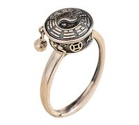 Mirweon Bagues rotatives pour femme - Motif bouddhiste tibétain - Roue de prière - Bonne chance - Réglable, taille unique, Comme décrit, Comme décrit.