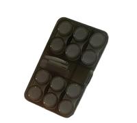 Mirweon Boîte à lentilles portable pour gym, travail et voyage avec outil de protection et pince à épiler pour un usage quotidien, gris