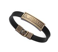 Mirweon Bracelet vintage en silicone avec lettre de prière masculine pour femme