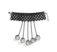 Mirweon Chaîne Punk Pompons avec Slave Gotik Main Harnais Poignet Punk Chaîne Pompons avec Esclave